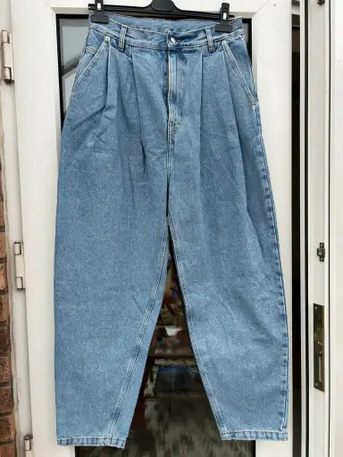 Pleated denim