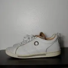 Mens ALESSANDRO DELL'ACQUA 2703 Leather Sneakers Italy Size 46 white Sz 13