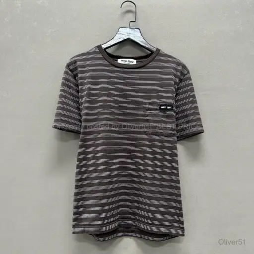 Miu Miu 99% New 25SS Brown Striped Short BFAJNOP292