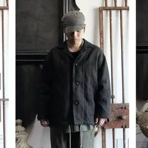 新品 BIEK VERSTAPPEN ビーク フェルスタッペン / 25SS Heavy Belgian Stone Washed Linen Blouson Coat コート/CO06B-U/size S 123041-alm