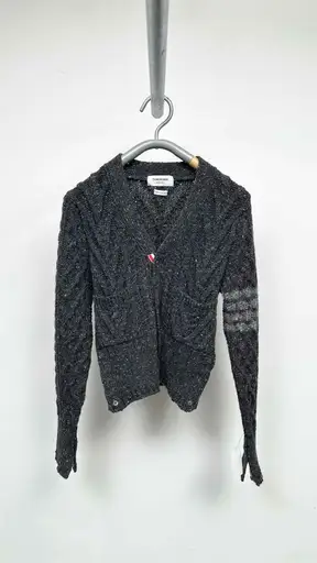 Thom Browne Cable Knit Cropped Cardigan