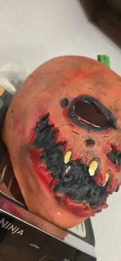 Scary Evil Pumpkin Head Ghoul Latex Mask Halloween Props Horror Jack O' Lantern