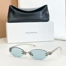 Gentle Monster Node Sunglasses 59□17-135 Rimless Oval Light Blue Lens