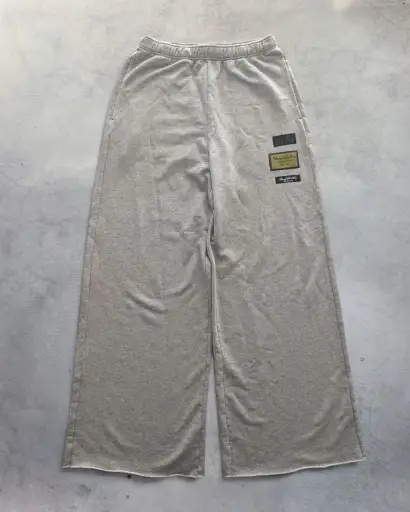 MM6 Maison Margiela Multi-Patch Wide-Leg Grey Sweatpants