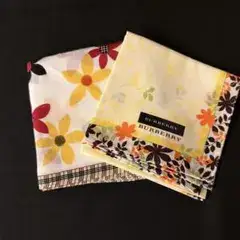 バーバリー BURBERRY ハンカチ 2枚　花柄 チェック