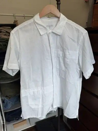 Camp Shirt White Cotton Handkerchief XL