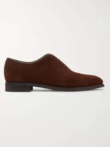 Alessandro Infini Leather-Trimmed Suede Oxford Shoes