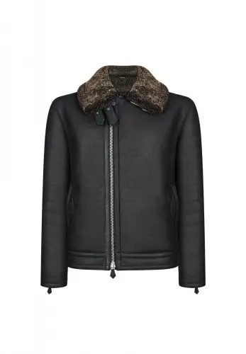 Hermès Black Sheepskin Coat