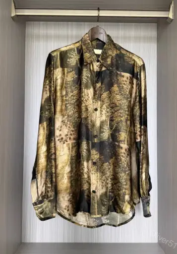 Geoffrey B. Small GBS silk tree‑shadow shirt YYYY17/2610