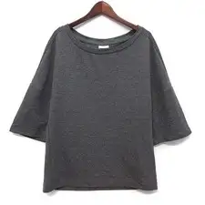 Dries Van Noten Drop Shoulder Half Sleeve Sweat Top Women's S Gray Made in Italy