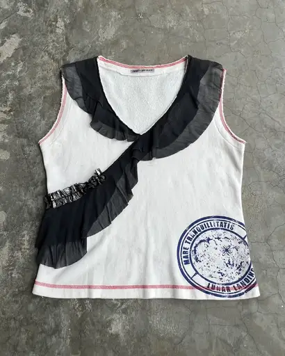 Issey Miyake FW2004 Moon Landing Frilled Tank Top