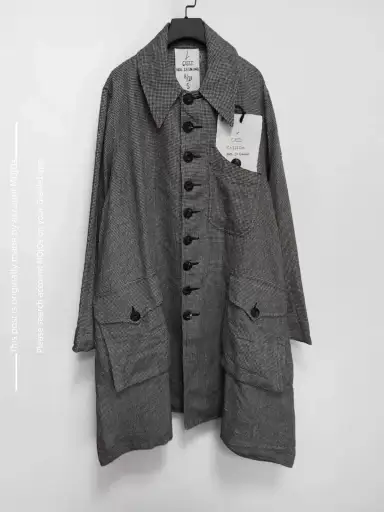 Sz S John Alexander Skelton 23SS Hound Tooth Trench Jacket8