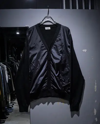 【add (C) vintage】“MONCLER” Nylon Switching Knit Cardigan