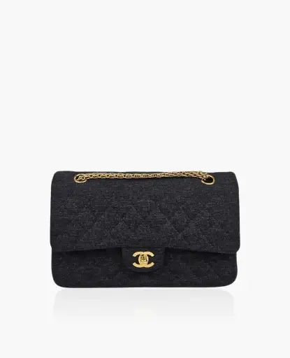 Chanel Timeless Medium Jersey Dark Grey GHW 24k