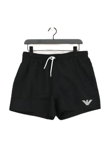 Emporio Armani athletic swim trunks in black