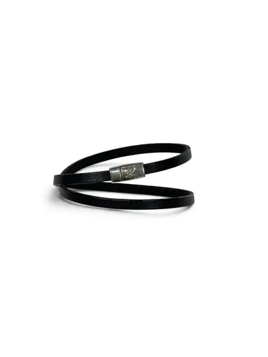 AGNES B. Ex_Nallow Leather Cord Choker