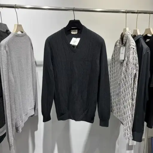 Hermes XXXL Goat Cashmere Knit Sweater Black