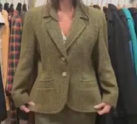 YVES SAINT LAURENT Green tweed tailor sweet  AGC3939