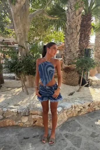 Pucci Denim Halterneck Top & Shorts