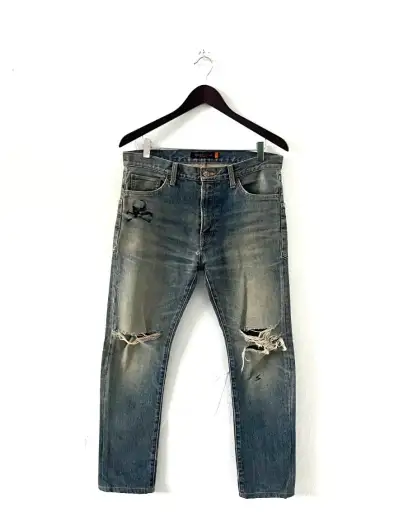 Undercover AW05 Arts & Crafts Blue Skull Denim