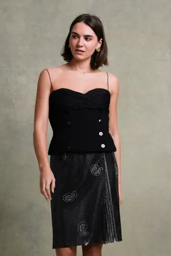 Versace Black Oroton Skirt by Gianni Versace (c. 1984)