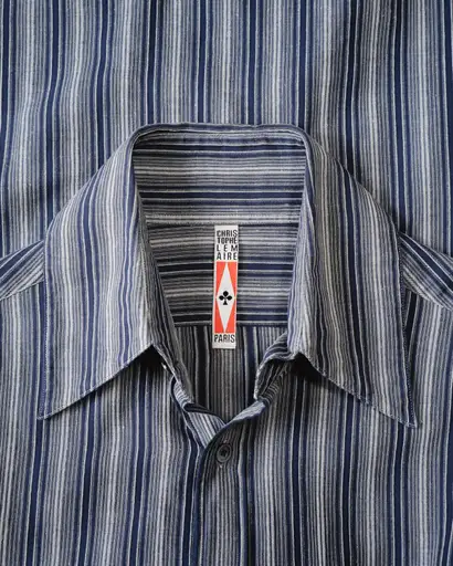 [Mid-Late 90’s] “CHRISTOPHE LEMAIRE” Striped Cotton Shirt (Made in France)