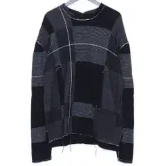THE VIRIDI-ANNE Checked Pullover Knit サイズ3 ブラック VI-3529-07