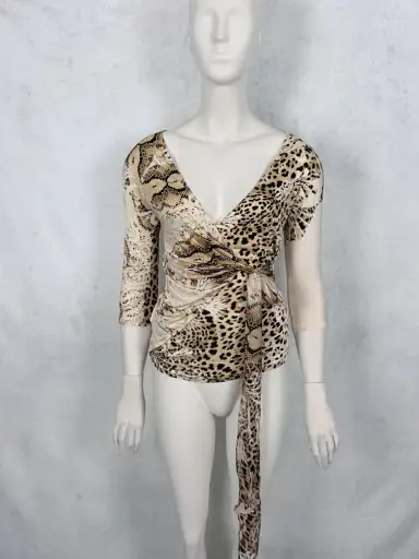 Roberto Cavalli S/S2006 Wraparound Leopard Cardigan Top