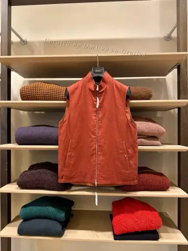 Zegna Mens Linen Zip-Up Vest