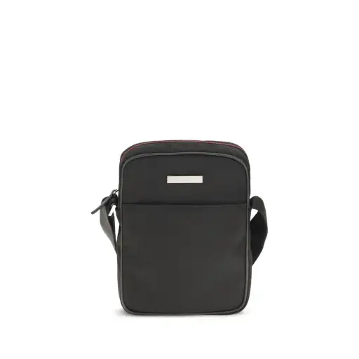 Black Fabric Shoulder Bag