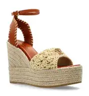 VERSACE Medusa raffia espadrilles wedges sandals