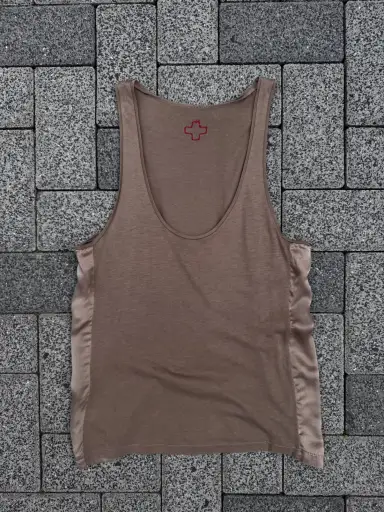 Archival A.F. Vandevorst Brown Mixed-Media Tank Top