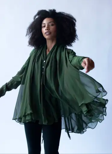 1990s Green Chiffon Top |  Complice by Dolce & Gabbana