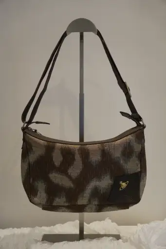 Vivienne Westwood Brown & Grey Leopard Print Crossbody Bag