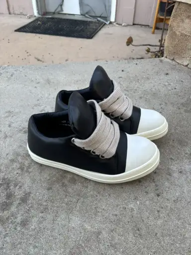 Rick Owens Hollywood Jumbo Laced Low 'Black Milk'