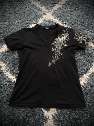 Tornado Mart Tribal Butterfly Embroidered Shirt