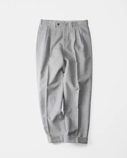 [1990s] "Loro Piana" Cotton Cashmere Flannel Two-Pleated Trousers (Made in Italy)