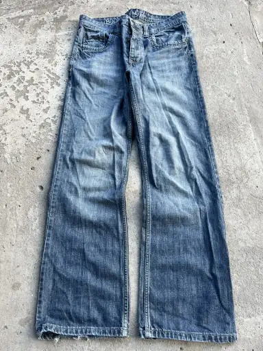 Jeans Dirty Pants Faded Crash Denim Thrashed Y2K Distressed