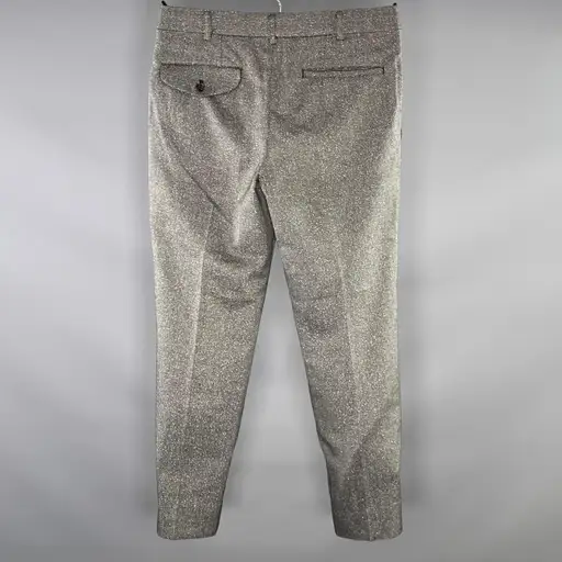 COMME des GARCONS Size S Black Silver Metallic Wool Blend Dress Pants