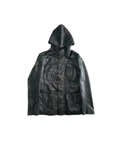 AW07 Gasmask Cargo Goat Leather Jacket
