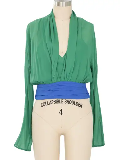 Giorgio Armani Colorblock Silk Chiffon Blouse