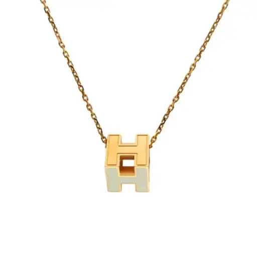 HERMES Pop H Square Collection Necklace Alloy