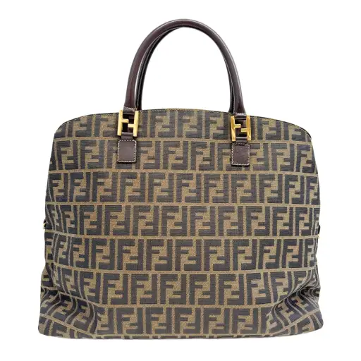 Large Boston Brown Zucca Canvas Two Way Bag