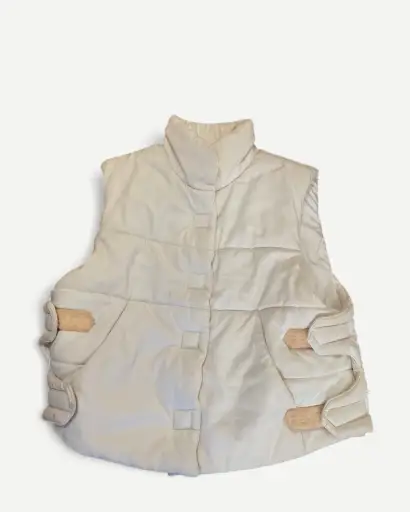 90s by Karl Lagerfeld Cream Velcro Utility Vest