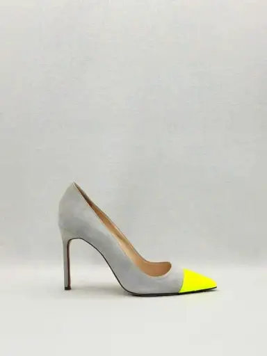 MANOLO BLAHNIK Bipunta Grey & Yellow Size EU 38.5 Pumps