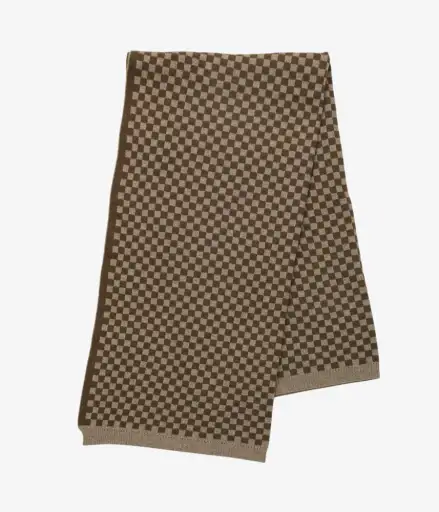 EVAN KINORI ''KNIT SCARF | UNDYED YAK WOOL '' (LIGHT BROWN/DARK BROWN)