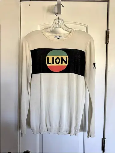Bella Freud Lion Stripe Jumper Color Block Cotton Sweater Size Small
