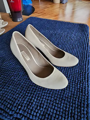 3-pack sko i lys beige semsket skinn