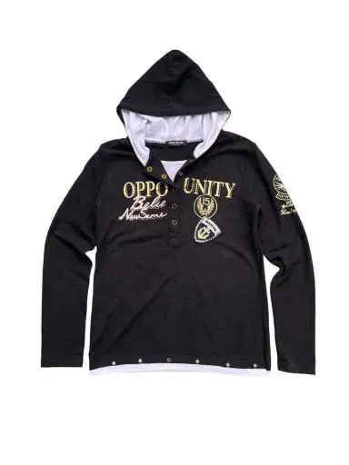 New Sense Poem Gold Gohtic Hoodie Punk Lgb Kmrii Y2K