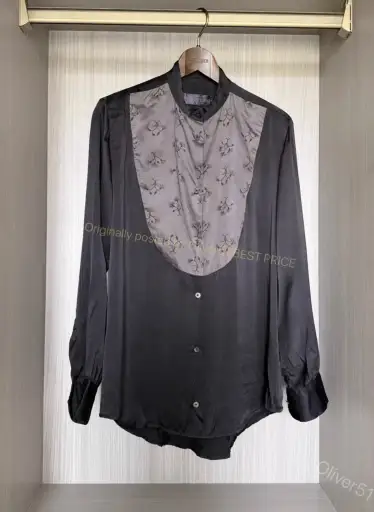 Geoffrey B. Small GBS floral spliced silk shirt YYYY17/2610